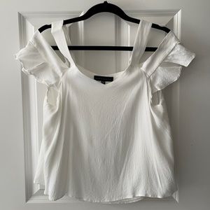 Sanctuary White Cold Shoulder Top